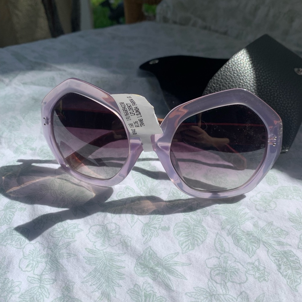 Linda Farrow Sunglasses Lilac Printed